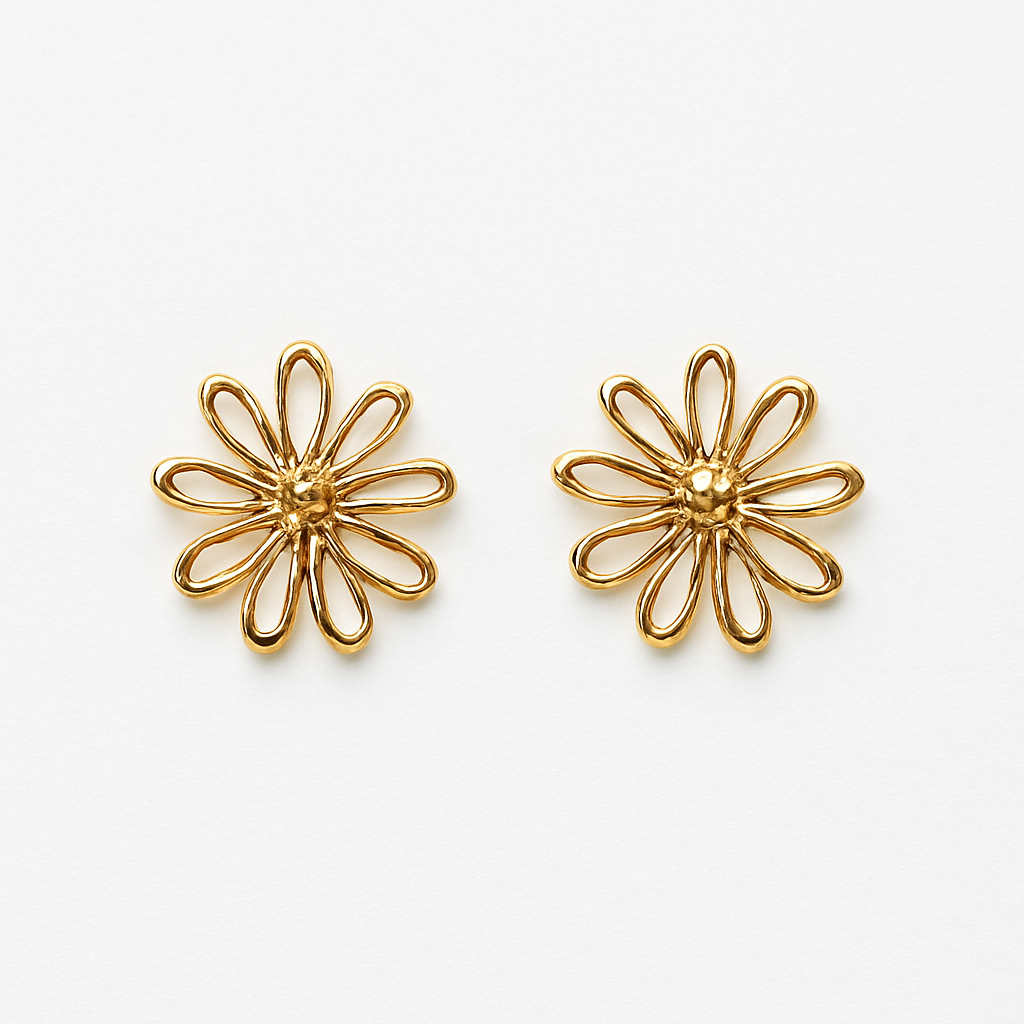 Boucles d'oreilles à fleurs minimalistes élégantes