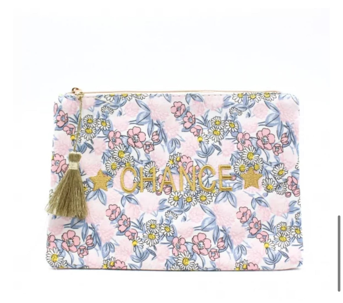 Pochette motif floral message chance