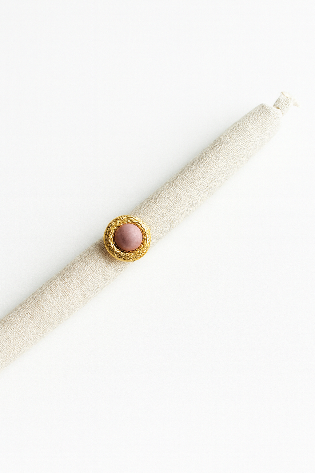 Bague ajustable avec Grosse Perle Rose