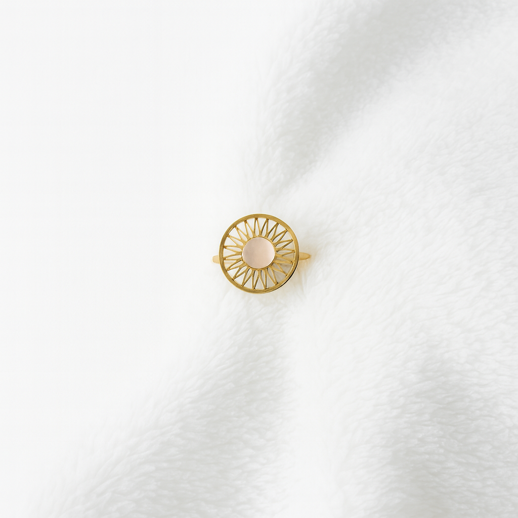 Bague Ajustable à Perle Rose