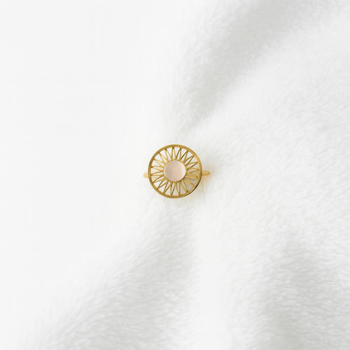 Bague Ajustable à Perle Rose