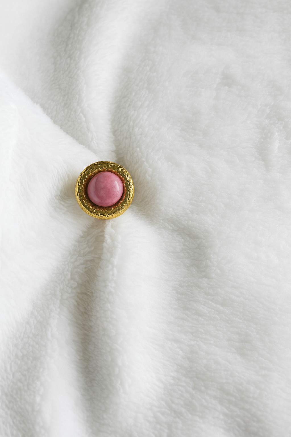 Bague ajustable avec Grosse Perle Rose