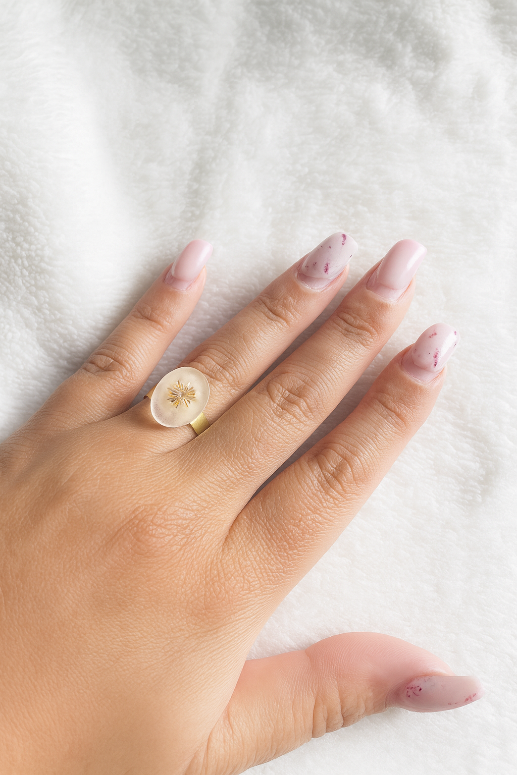 Bague Ajustable Pierre Effet Marbre