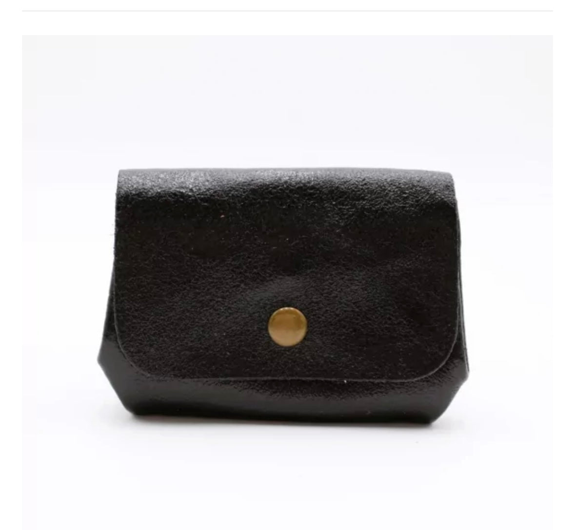Petit porte-monnaie cuir pailleté 3 poches