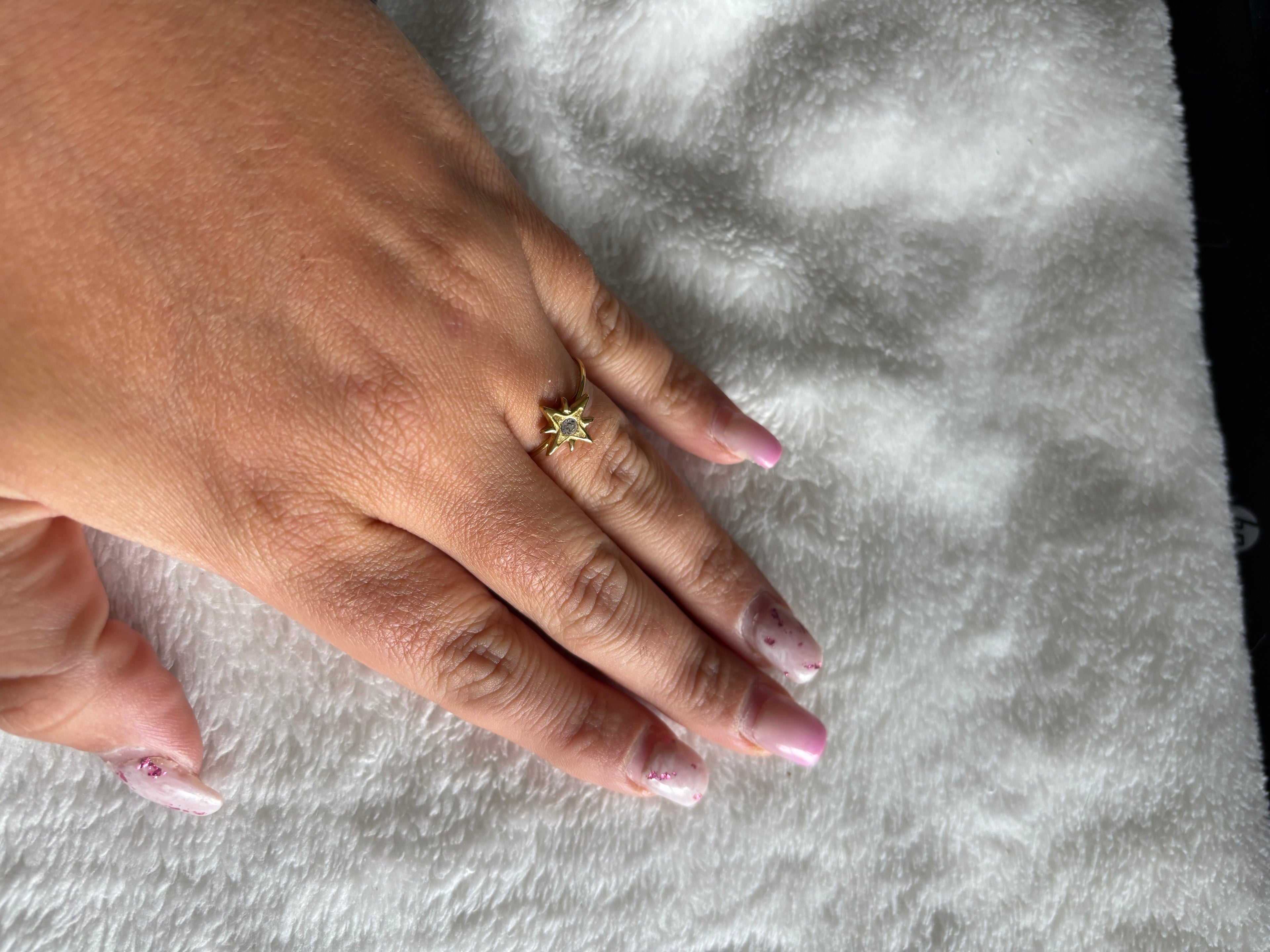Bague Ajustable Étoile avec Diamant