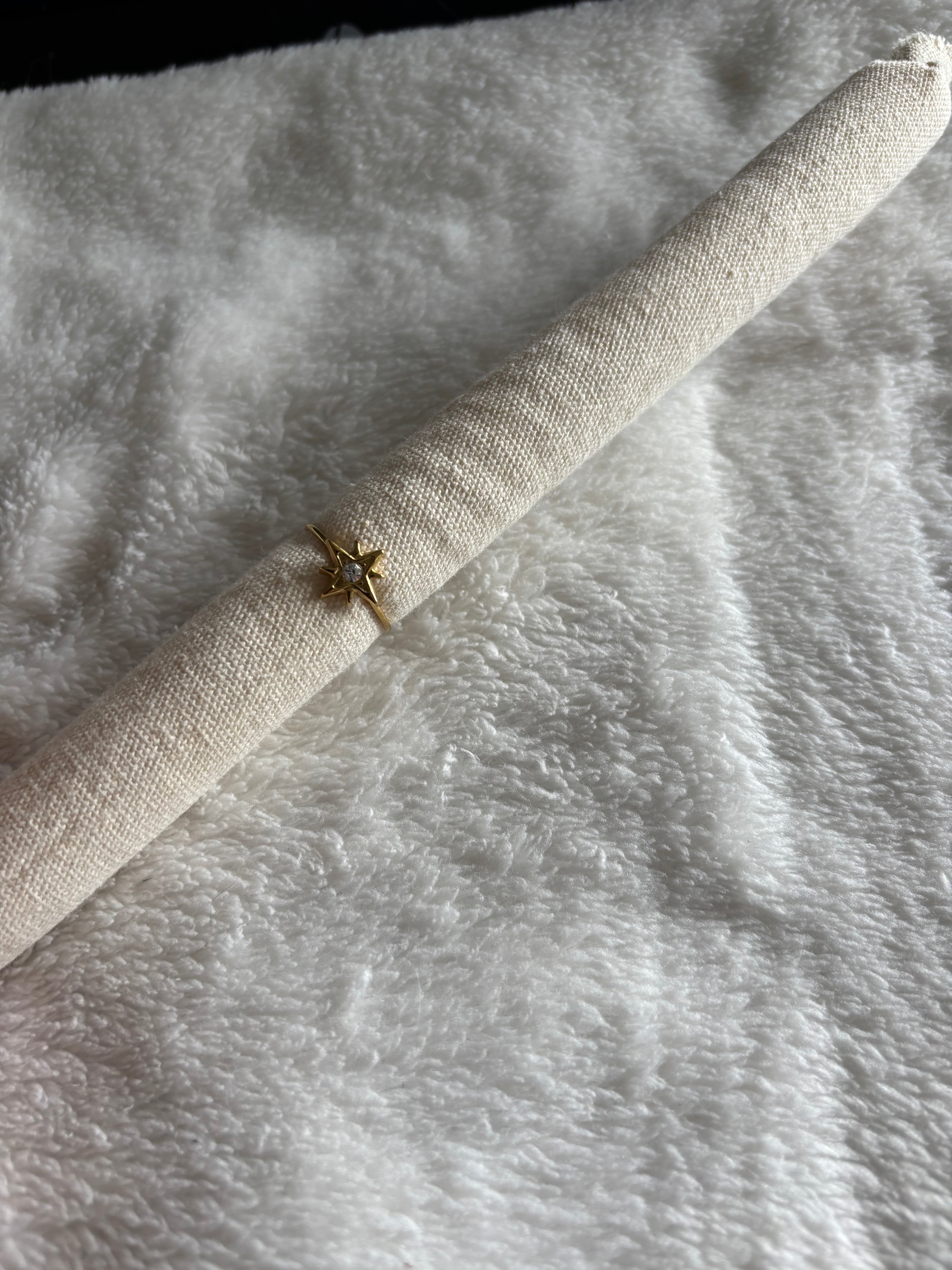 Bague Ajustable Étoile avec Diamant