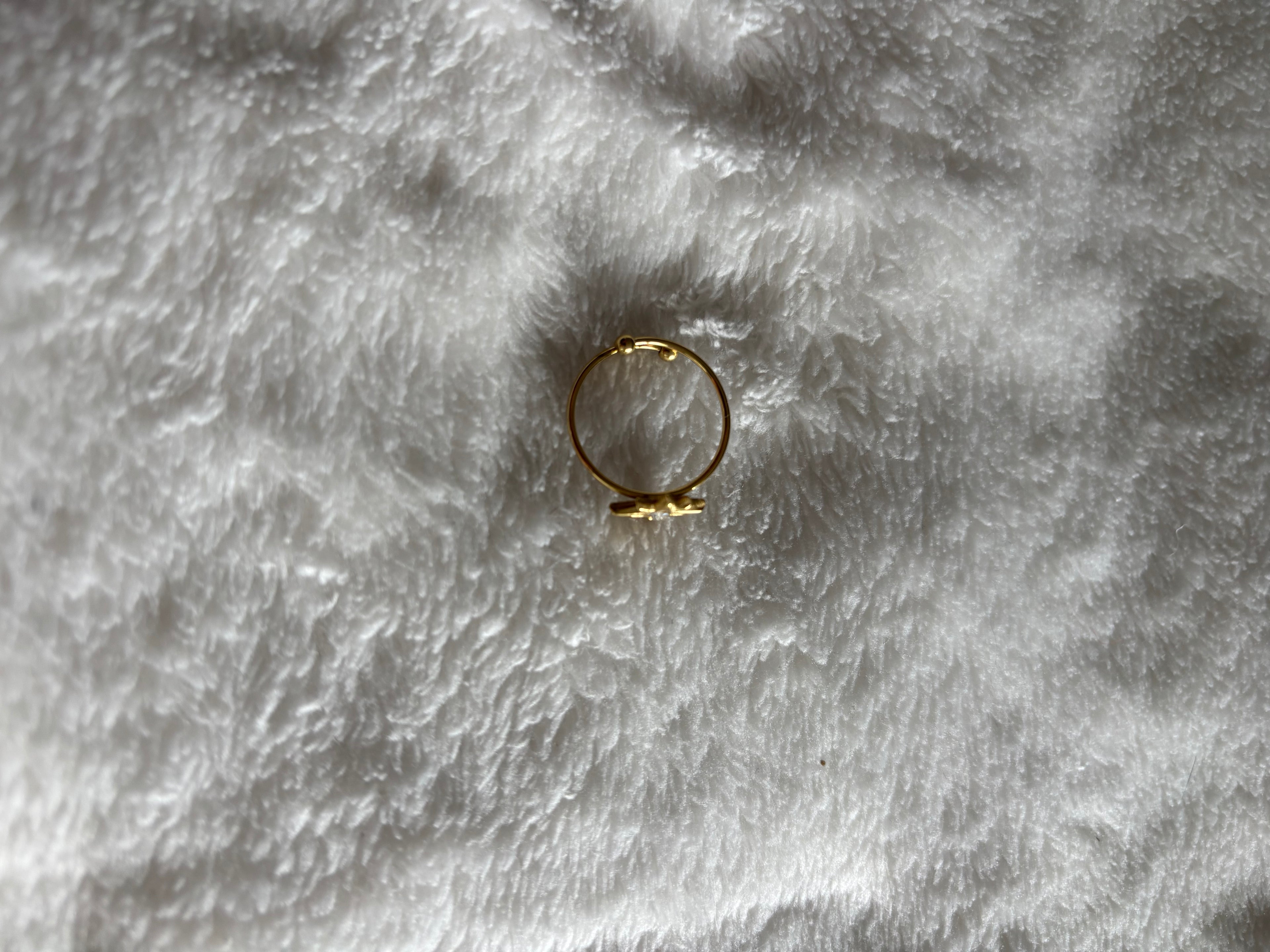 Bague Ajustable Étoile avec Diamant
