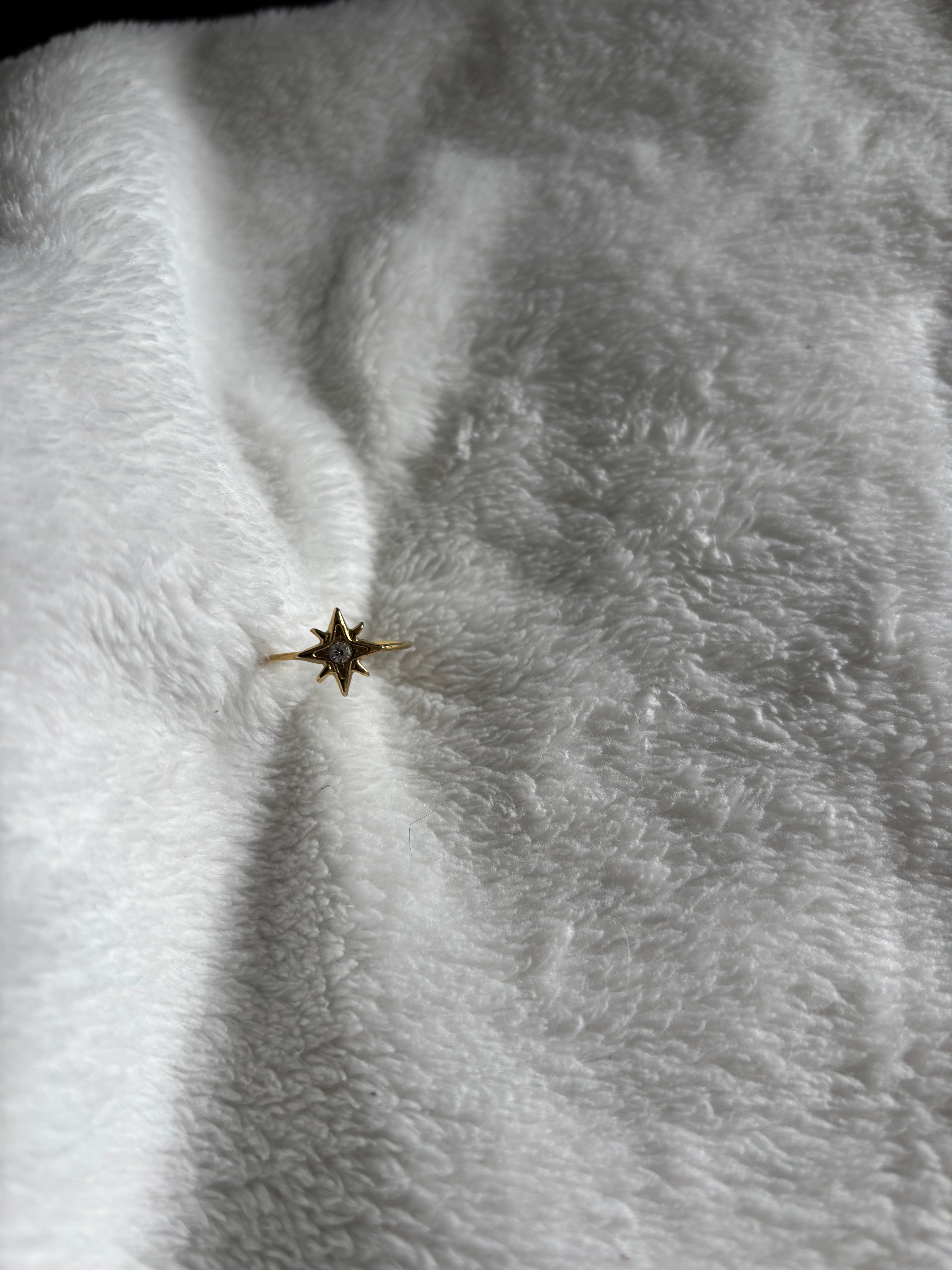 Bague Ajustable Étoile avec Diamant