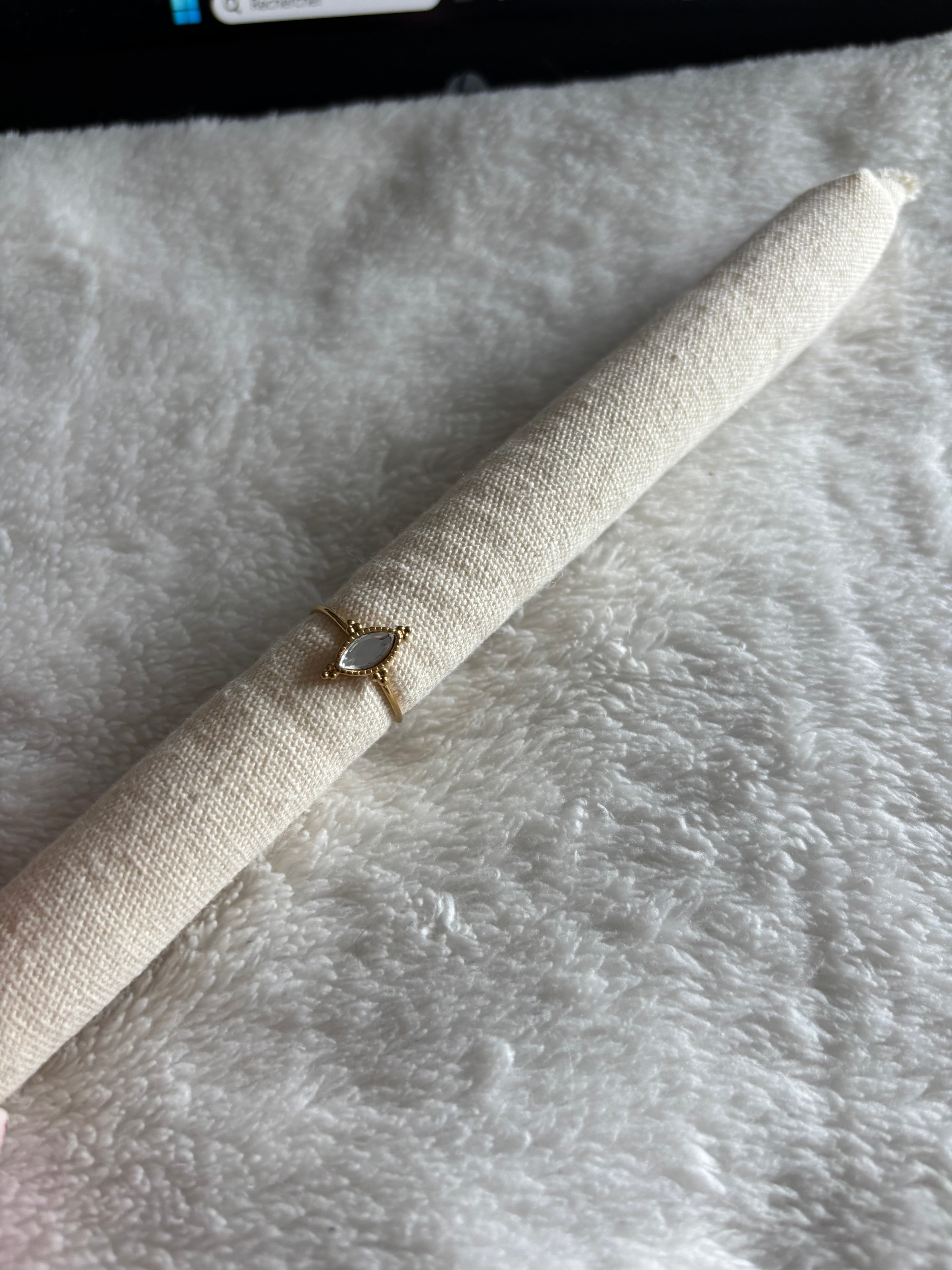 Bague Ajustable Diamant Ovale