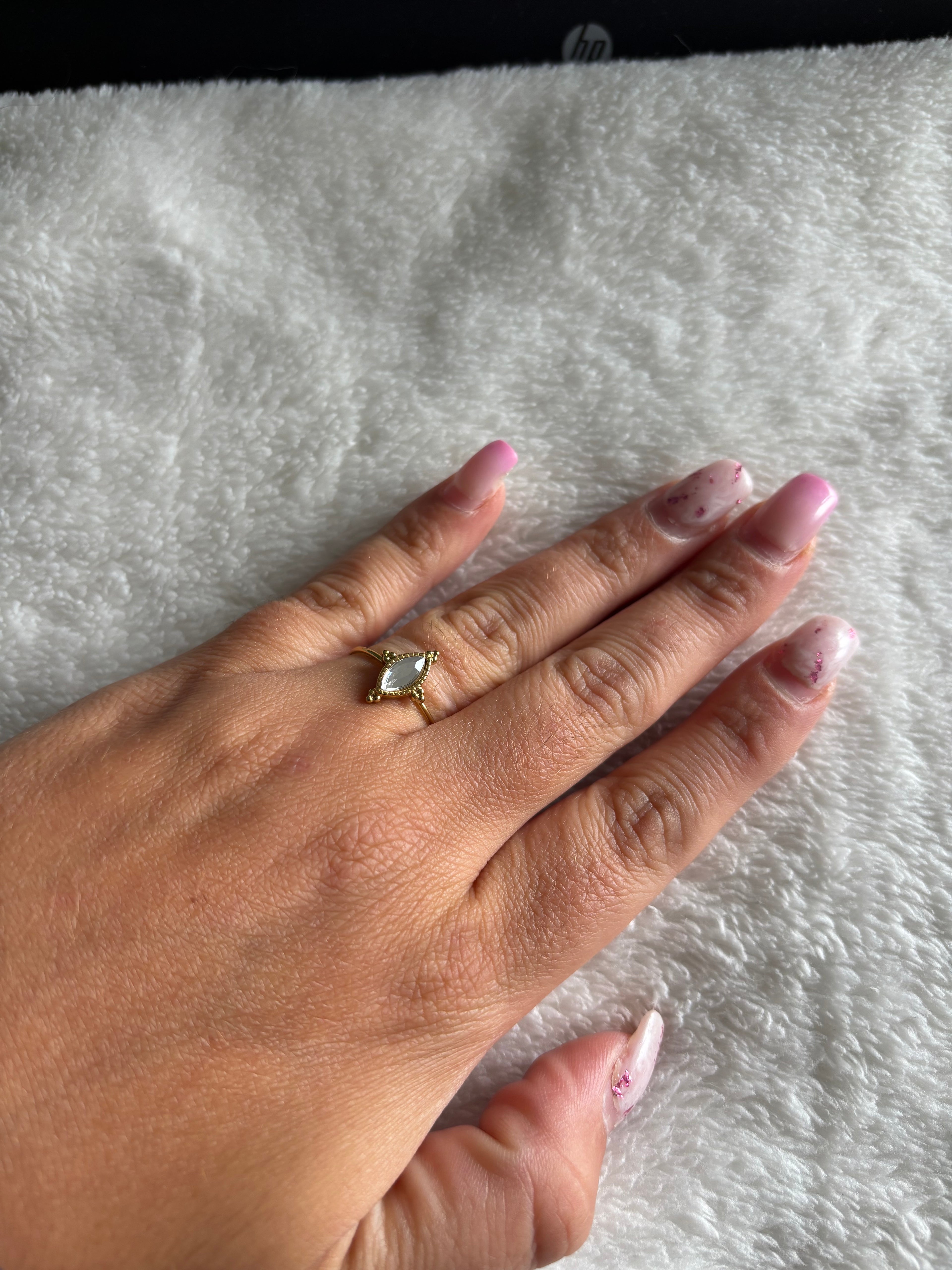 Bague Ajustable Diamant Ovale