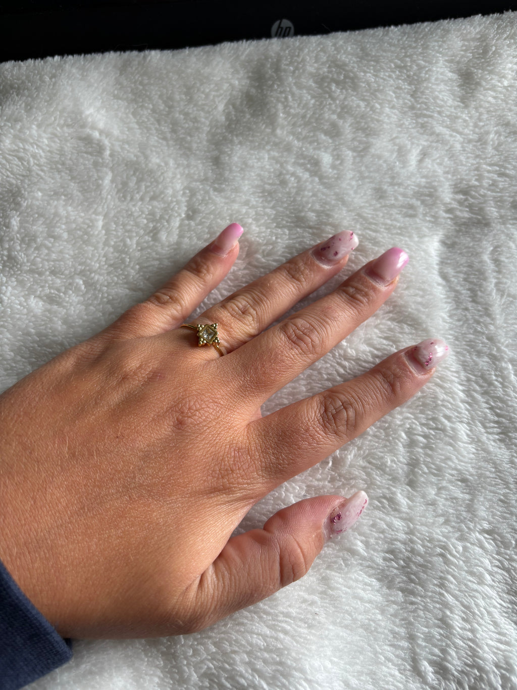 Bague Ajustable Diamant Carré