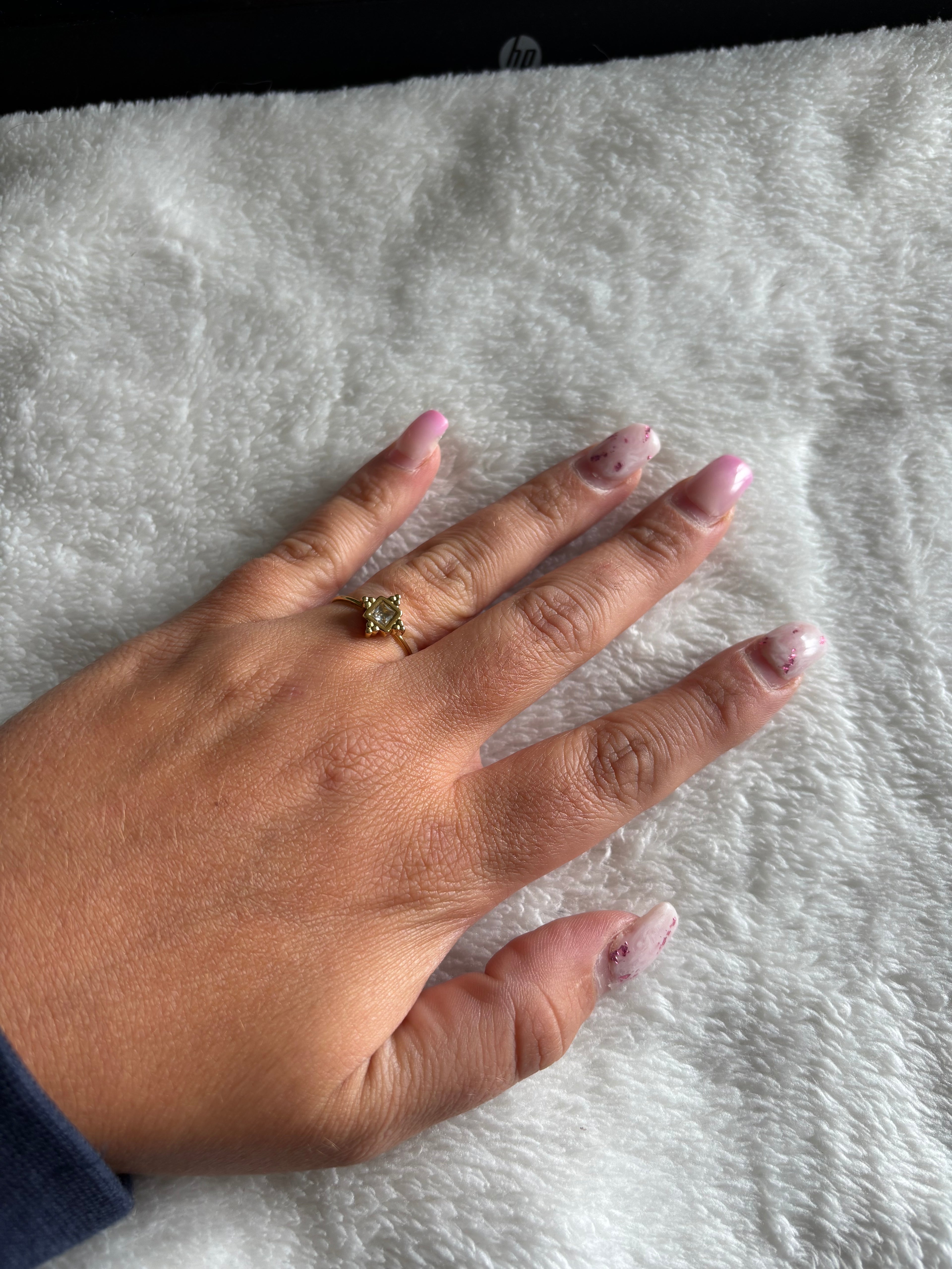Bague Ajustable Diamant Carré