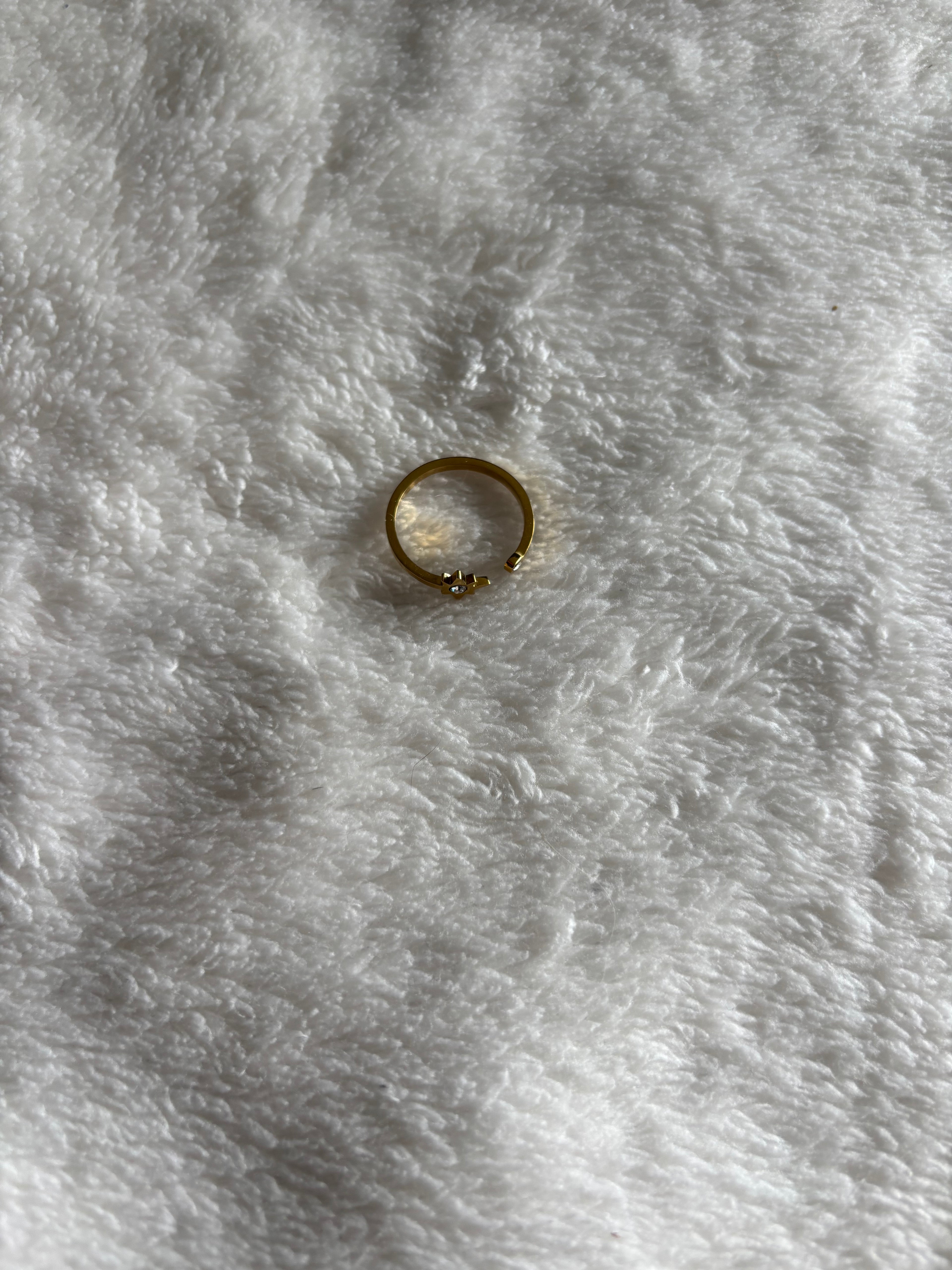 Bague Ajustable Étoile Petit Diamant