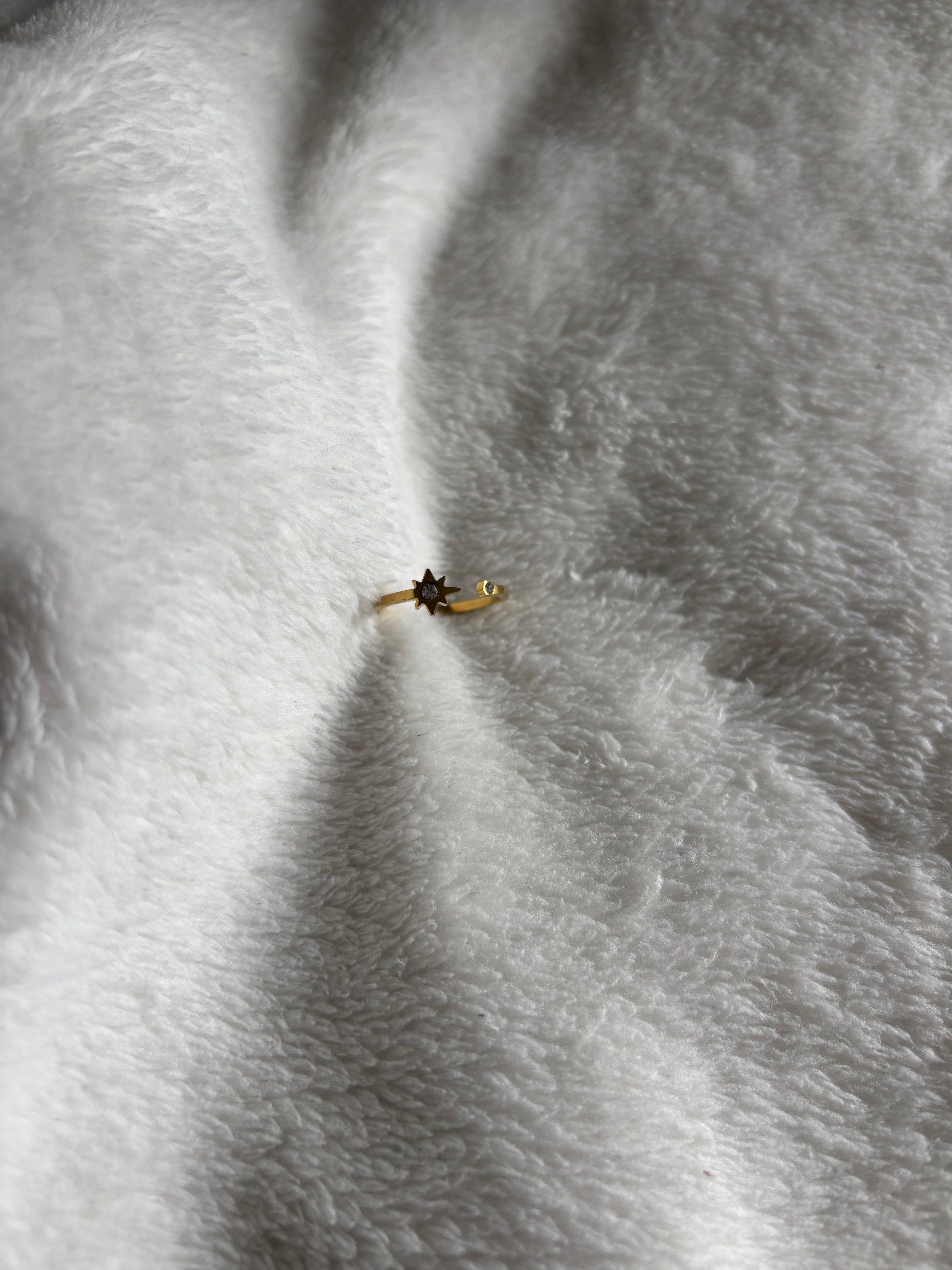 Bague Ajustable Étoile Petit Diamant