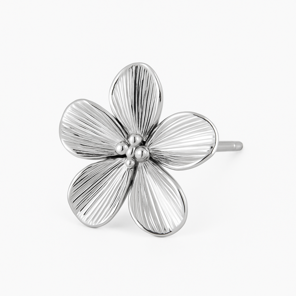 Boucles d'oreilles avec fleur et trèfle à cinq feuilles