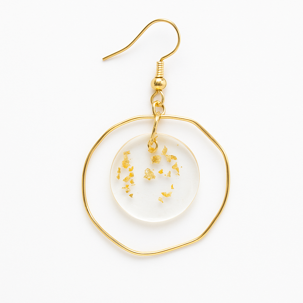 Boucles d'oreilles design à motif marbre
