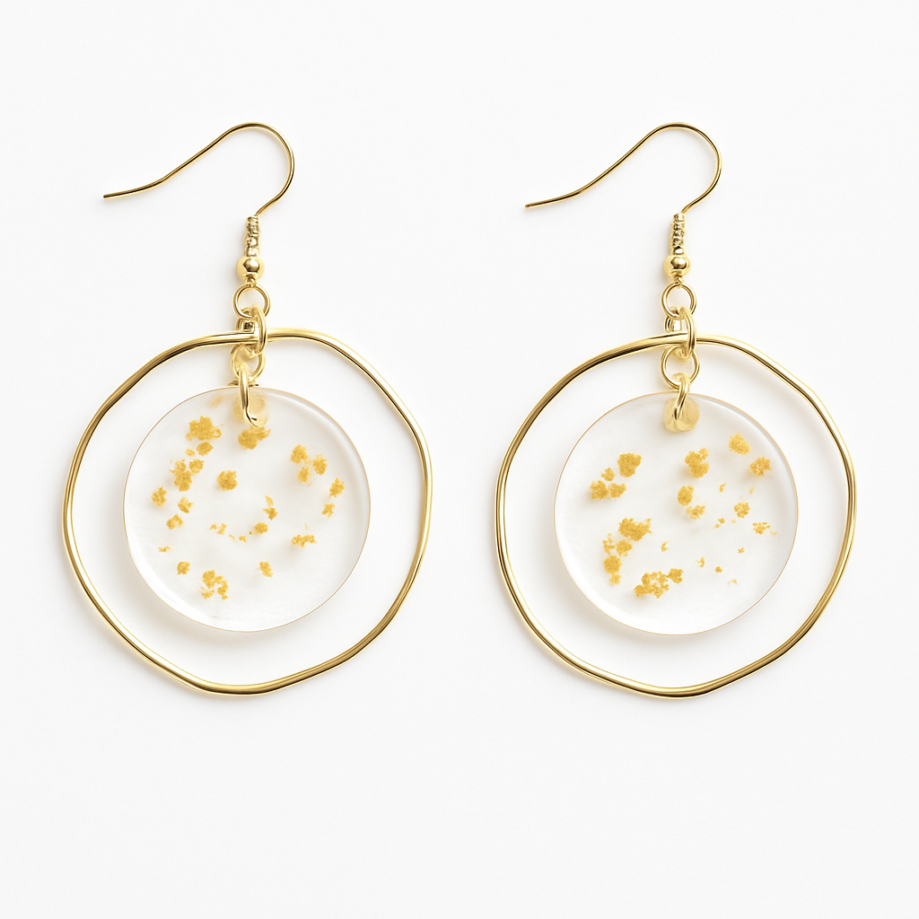 Boucles d'oreilles design à motif marbre