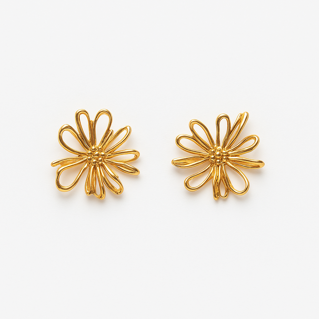 Boucles d'oreilles à fleurs minimalistes élégantes