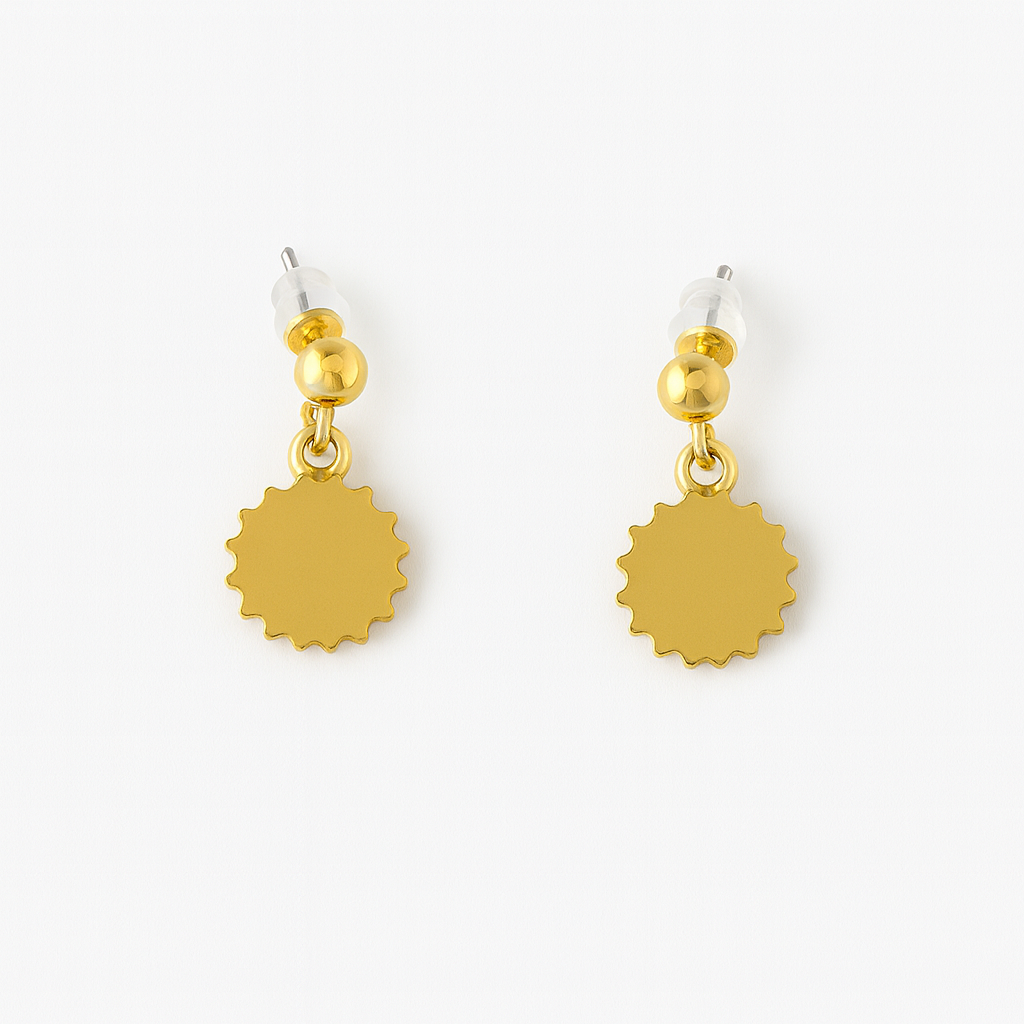 Boucles d’oreilles soleil en pierre blanche